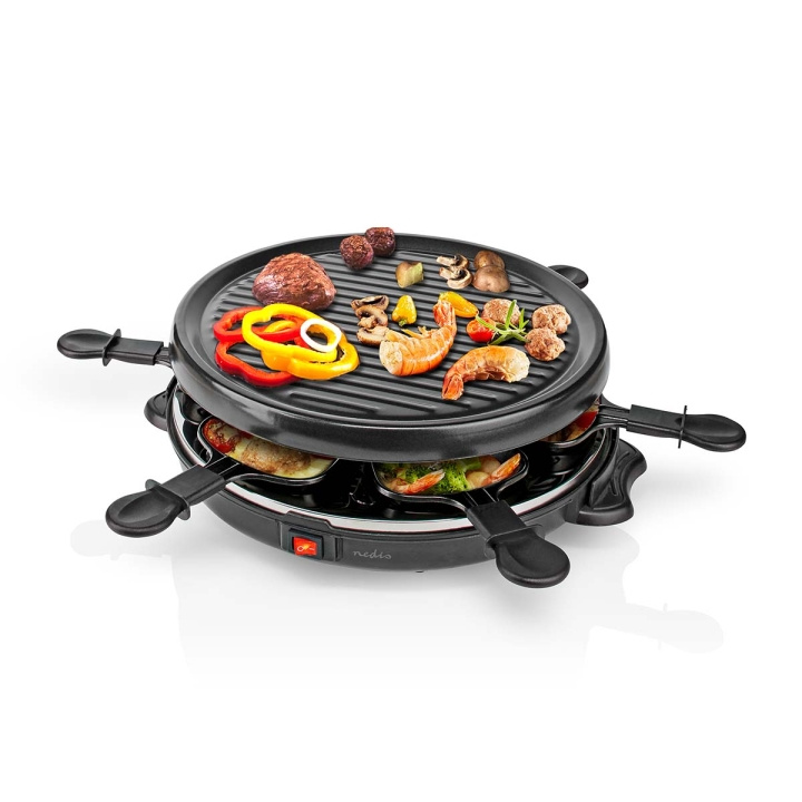 Nedis Gourmet / Raclette | Grill | 6 Personen | Spatel | Anti-aanbak laag | Rond in de groep HUISHOUDEN & TUIN / Huishoudelijke apparaten / Overige Huishoudelijke Apparaten bij TP E-commerce Nordic AB (C23905)