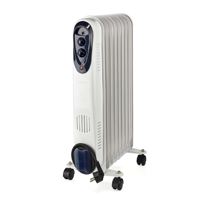 Nedis Mobiele Olieradiator | 800 / 1200 / 2000 W | 9 Vinnen | Instelbare thermostaat | 3 Warmte Standen | Omvalpreventie | Wit in de groep HUISHOUDEN & TUIN / Ventilatoren & Klimaatproducten / Radiatoren bij TP E-commerce Nordic AB (C23906)