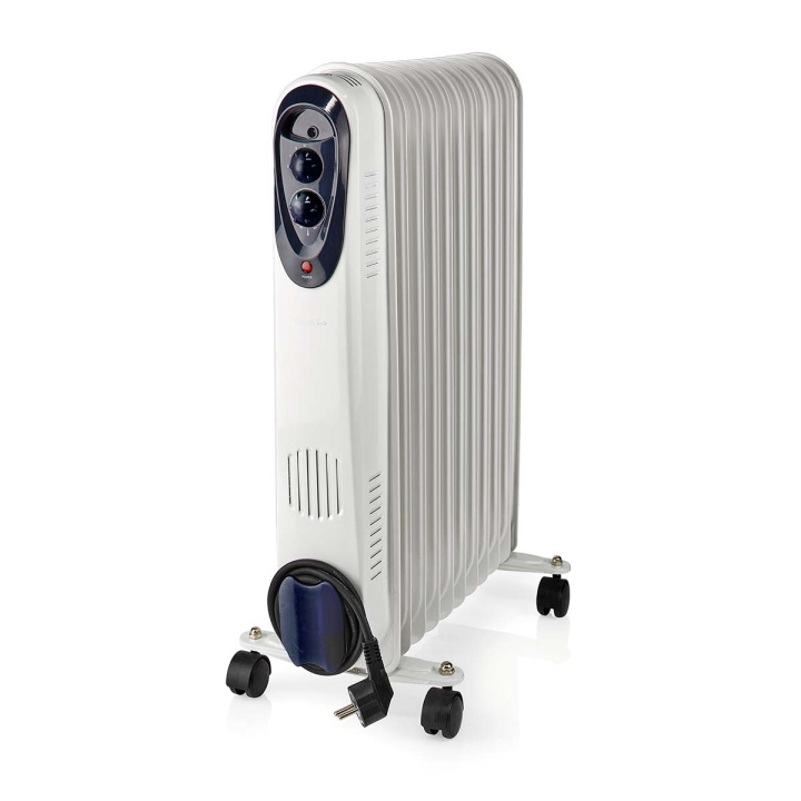 Nedis Mobiele Olieradiator | 1000 / 1500 / 2500 W | 11 Vinnen | Instelbare thermostaat | 3 Warmte Standen | Omvalpreventie | Wit in de groep HUISHOUDEN & TUIN / Ventilatoren & Klimaatproducten / Radiatoren bij TP E-commerce Nordic AB (C23907)