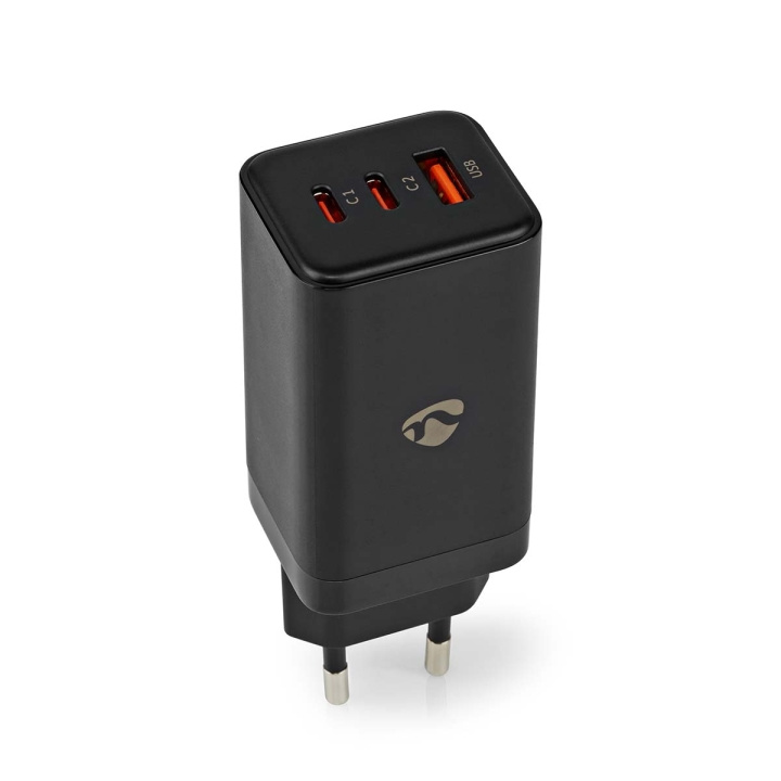 Nedis Oplader | 65 W | GaN | Snellaad functie | 3.0 / 3.25 A | Outputs: 3 | USB-A / 2x USB-C™ | Automatische Voltage Selectie in de groep SMARTPHONE & TABLETS / Opladers & Kabels / Wandoplader / Wandoplader USB bij TP E-commerce Nordic AB (C23938)
