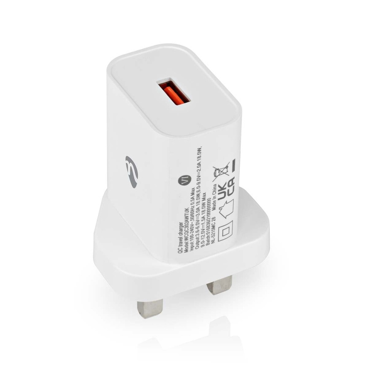 Nedis Oplader | 18 W | QC3.0 | Snellaad functie | 3.0 A | Outputs: 1 | USB-A | Automatische Voltage Selectie | Wit in de groep HUISHOUDEN & TUIN / Elektriciteit & Verlichting / Reisadapters bij TP E-commerce Nordic AB (C23946)