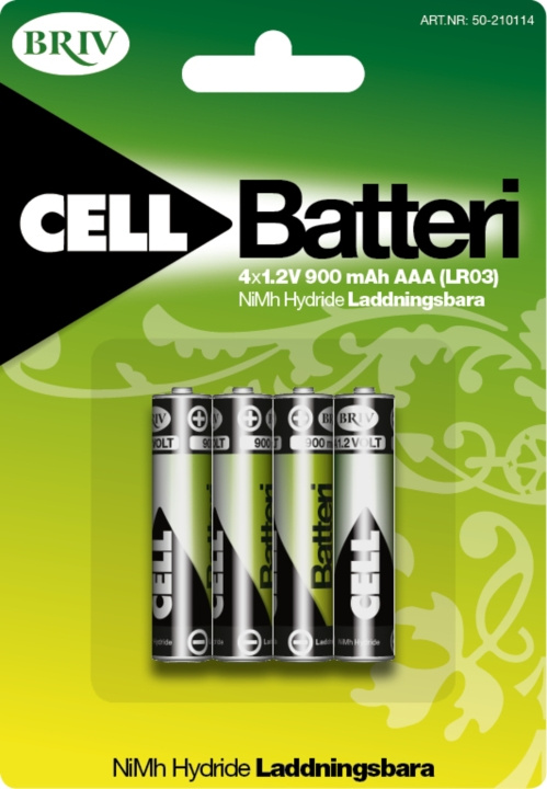 Laddningsbara AAA-batterier HR03- 4-pack in de groep HOME ELECTRONICS / Batterijen & Opladers / Oplaadbare batterijen / AAA bij TP E-commerce Nordic AB (C24213)