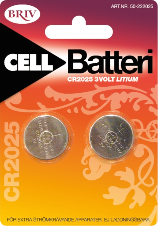 Knappcell Litium CR2025 3V - 2-pack in de groep HOME ELECTRONICS / Batterijen & Opladers / Batterijen / Knoopcel bij TP E-commerce Nordic AB (C24229)