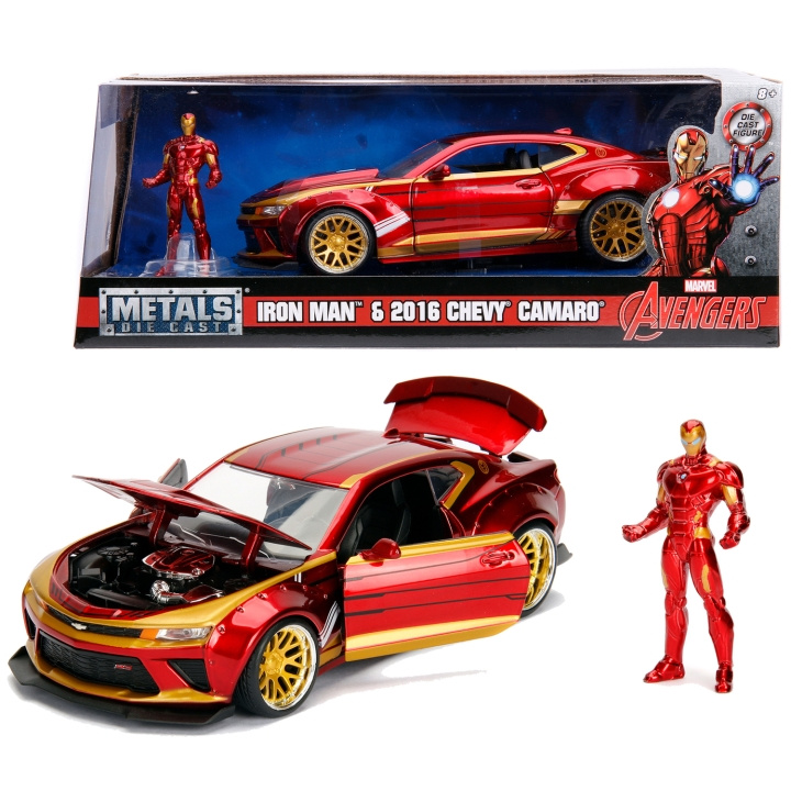 Jada Toys Marvel Ironman 2016 Chevy Camaro SS med Figur 1:24 in de groep SPEELGOED, KINDER- & BABYPRODUCTEN / Speelgoed / Speelgoedauto\'s bij TP E-commerce Nordic AB (C24933)