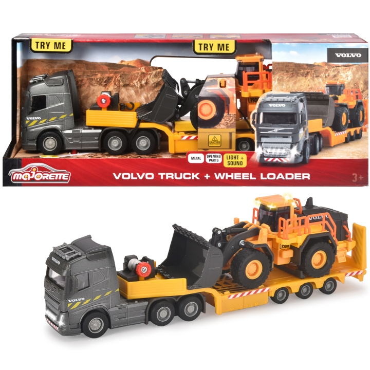 Majorette Volvo FH-16 Lastbil med L350H Hjullastare in de groep SPEELGOED, KINDER- & BABYPRODUCTEN / Speelgoed / Speelgoedauto\'s bij TP E-commerce Nordic AB (C24950)