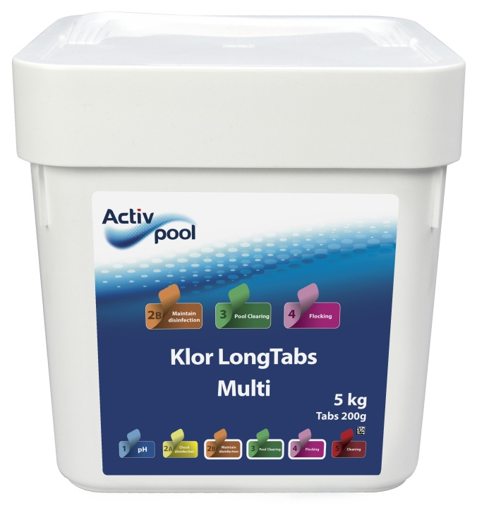 Klor LongTabs Multi 200 g, 5 kg in de groep HUISHOUDEN & TUIN / Tuinproducten / Zwembad & Accessoires / Zwembadchemicaliën bij TP E-commerce Nordic AB (C25031)