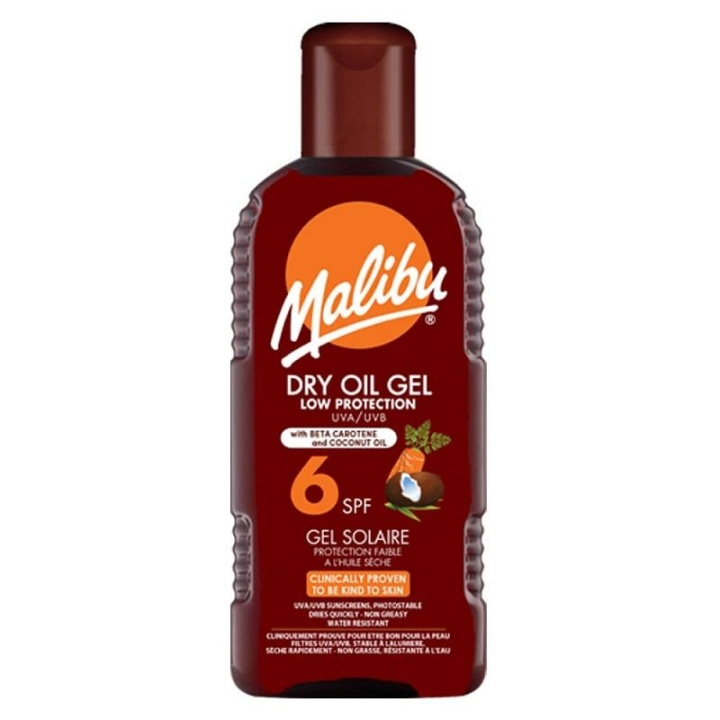 Malibu Dry Oil Gel SPF6 with Carotene & Coconut Oil 200ml in de groep BEAUTY & HEALTH / Huidsverzorging / Zonnebank / Zonnebescherming bij TP E-commerce Nordic AB (C25260)