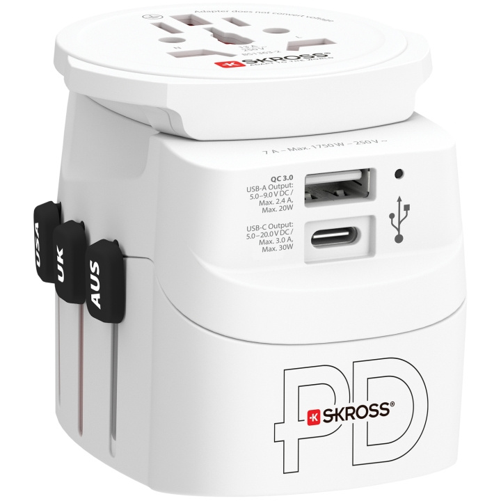 SKROSS PRO Light World AC30PD Reseadapter USB PD 30W in de groep HUISHOUDEN & TUIN / Elektriciteit & Verlichting / Reisadapters bij TP E-commerce Nordic AB (C25282)