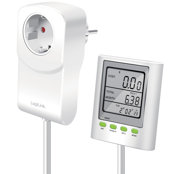 LogiLink Energimätare med kostnadsberäkning Extern display in de groep HUISHOUDEN & TUIN / Smart home / Energie meter bij TP E-commerce Nordic AB (C25375)