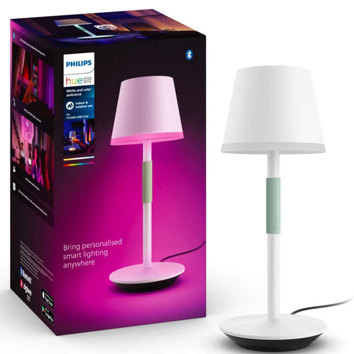 Philips Hue Go Portabel bordslampa Vit/Salviagrön in de groep HUISHOUDEN & TUIN / Smart home / Slimme verlichting bij TP E-commerce Nordic AB (C25377)