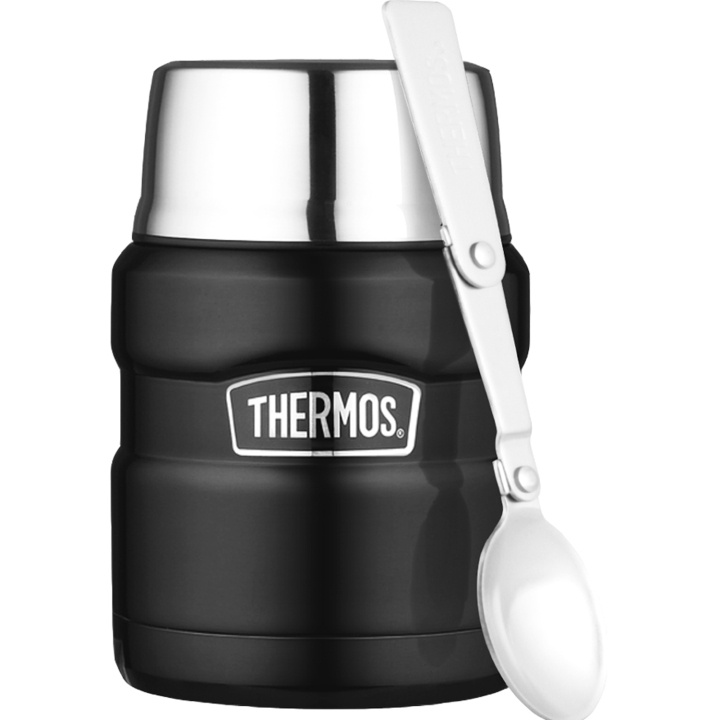 Thermos Stålmattermos King 0,5L mattsvart in de groep SPORT, VRIJE TIJD & HOBBY / Buitenrecreatie / Thermosflessen & Waterflessen bij TP E-commerce Nordic AB (C25381)