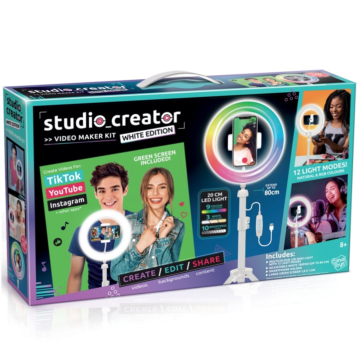 LETS GLOW Studio Creator White Video Maker Kit in de groep HOME ELECTRONICS / Foto & Video / Fotoapparatuur / Ringlicht bij TP E-commerce Nordic AB (C25464)