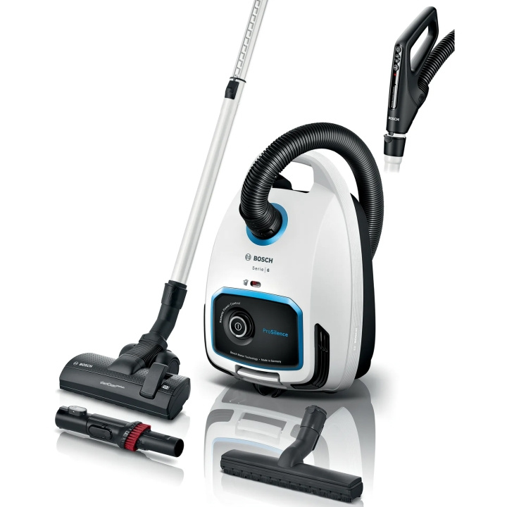 Bosch Dammsugare med påse, ProSilence, Vit Serie 6 Pro Silence BGB6SIL1 in de groep HUISHOUDEN & TUIN / Schoonmaakproducten / Stofzuigers & Accessoires / Stofzuigers bij TP E-commerce Nordic AB (C25495)