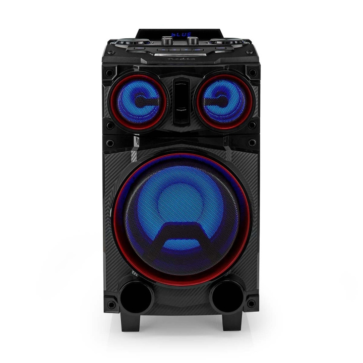 Nedis Bluetooth® Party Speaker | Maximale batterijduur: 6.5 uur | 120 W | Handgreep | Feestverlichting | Equalizer | Zwart in de groep HOME ELECTRONICS / Audio & Beeld / Luidsprekers & accessoires / Bluetooth-luidsprekers / Draagbare luidsprekers bij TP E-commerce Nordic AB (C25678)