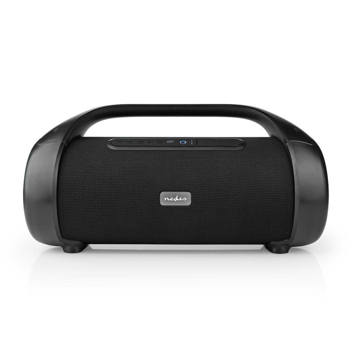 Nedis Bluetooth® Party Boombox | 9.5 uur | 2.1 | 120 W | Media afspeelmogelijkheden: AUX | IPX5 | Koppelbaar | Handgreep | Feestverlichting | Zwart in de groep HOME ELECTRONICS / Audio & Beeld / Luidsprekers & accessoires / Bluetooth-luidsprekers / Draagbare luidsprekers bij TP E-commerce Nordic AB (C25679)