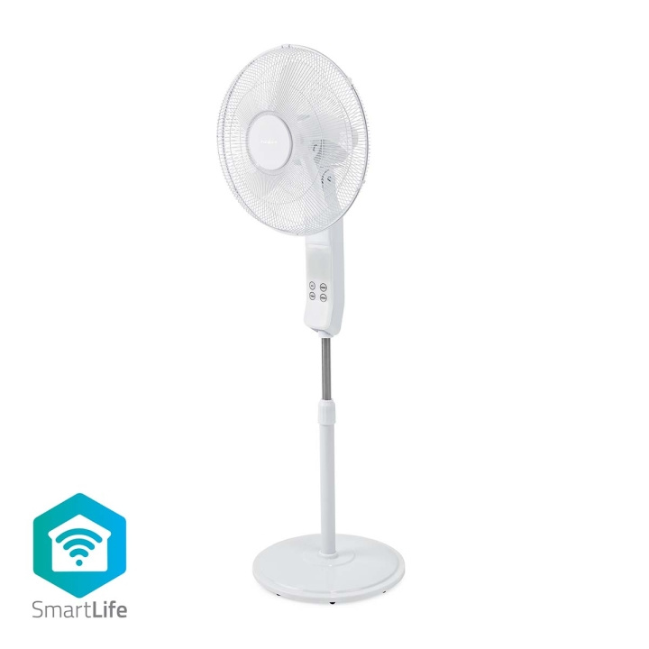 Nedis SmartLife Ventilator | Wi-Fi | 400 mm | Verstelbare hoogte | Draait automatisch | 3 Snelheden | Tijdschakelaar | Afstandsbediening | Android™ / IOS | Wit in de groep HUISHOUDEN & TUIN / Ventilatoren & Klimaatproducten / Vloerventilatoren bij TP E-commerce Nordic AB (C25725)