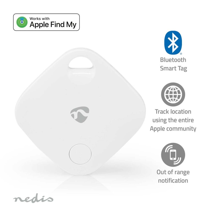 Nedis Keyfinder | Geschikt voor: Apple Find My App | Batterij Gevoed | 1x CR2032 | Incl. batterij(en) | Bluetooth® versie: 5.1 | Batterijlevensduur tot: 1 Jaar | Wit | 1 Stuks in de groep SPORT, VRIJE TIJD & HOBBY / Leuke dingen / Handige spullen bij TP E-commerce Nordic AB (C25731)