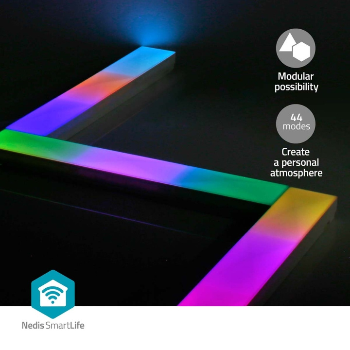 Nedis SmartLife Decoratieve Verlichting | Wand Bar | Wi-Fi | RGBIC / Warm Wit | Android™ in de groep HUISHOUDEN & TUIN / Smart home / Slimme verlichting bij TP E-commerce Nordic AB (C25732)