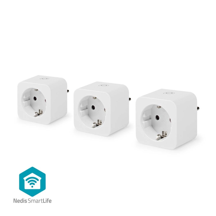 Nedis SmartLife Slimme Stekker | Wi-Fi | Energiemeter | 3680 W | Type F (CEE 7/7) | 0 - 55 °C | Android™ / IOS | Wit | 3 Stuks in de groep HUISHOUDEN & TUIN / Smart home / Smart plugs bij TP E-commerce Nordic AB (C25735)