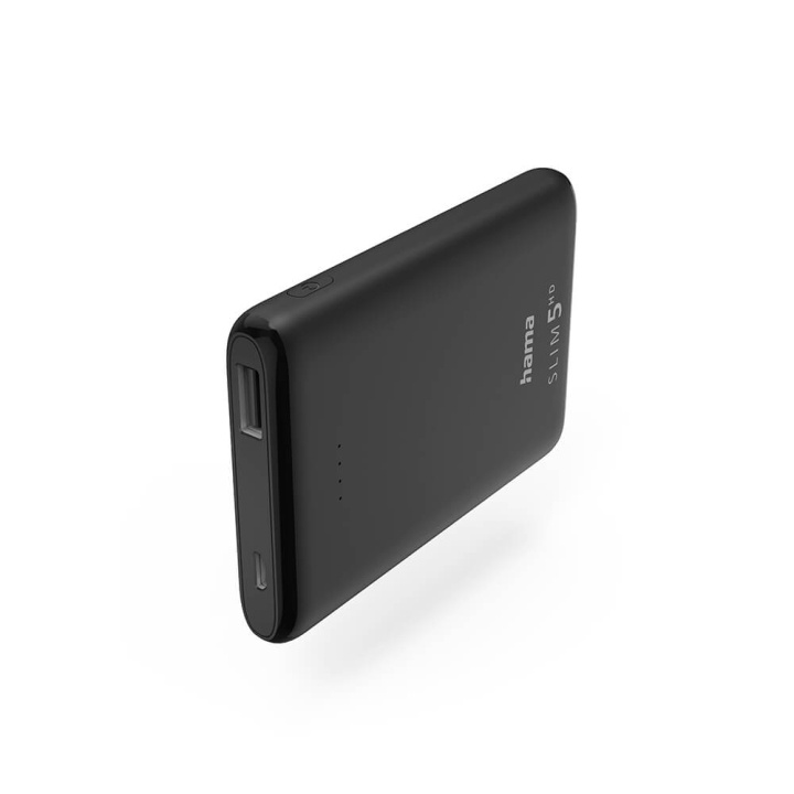 Powerbank Slim 5000mAh Black in de groep SMARTPHONE & TABLETS / Opladers & Kabels / Powerbanks bij TP E-commerce Nordic AB (C25745)