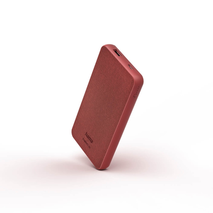 Powerbank Fabric 10000mAh Chili Red in de groep SMARTPHONE & TABLETS / Opladers & Kabels / Powerbanks bij TP E-commerce Nordic AB (C25923)