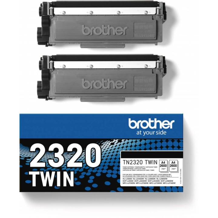 Toner TN2320TWIN TN-2320 Black Twin-pack in de groep COMPUTERS & RANDAPPARATUUR / Printers & Accessoires / Inkt & Toner / Toner / Brother bij TP E-commerce Nordic AB (C26274)