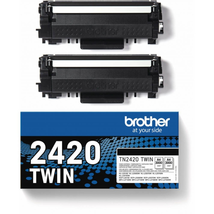 Toner TN2420TWIN TN-2420 Black Twin-pack in de groep COMPUTERS & RANDAPPARATUUR / Printers & Accessoires / Inkt & Toner / Toner / Brother bij TP E-commerce Nordic AB (C26277)