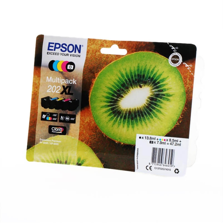 Ink C13T02G74010 202XL Multipack, Kiwi in de groep COMPUTERS & RANDAPPARATUUR / Printers & Accessoires / Inkt & Toner / Inktpatronen / Epson bij TP E-commerce Nordic AB (C26678)