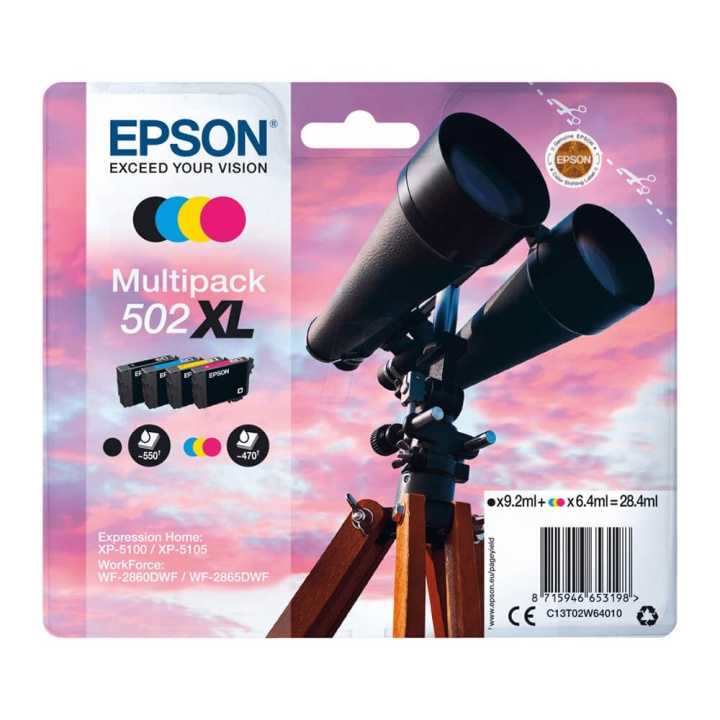 Ink C13T02W64010 502XL Multipack, Binoculars in de groep COMPUTERS & RANDAPPARATUUR / Printers & Accessoires / Inkt & Toner / Inktpatronen / Epson bij TP E-commerce Nordic AB (C26689)