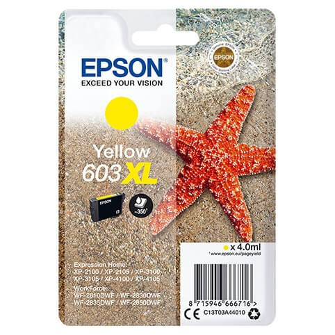 Ink C13T03A44010 603XL Yellow, Starfish in de groep COMPUTERS & RANDAPPARATUUR / Printers & Accessoires / Inkt & Toner / Inktpatronen / Epson bij TP E-commerce Nordic AB (C26693)