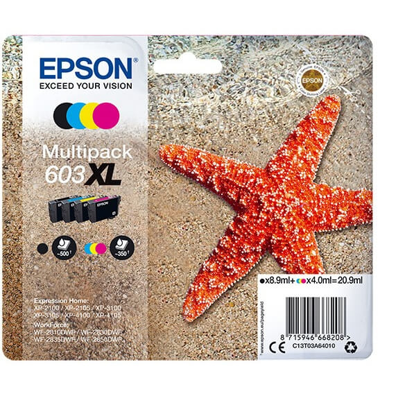 Ink C13T03A64010 603XL Multipack, Starfish in de groep COMPUTERS & RANDAPPARATUUR / Printers & Accessoires / Inkt & Toner / Inktpatronen / Epson bij TP E-commerce Nordic AB (C26694)