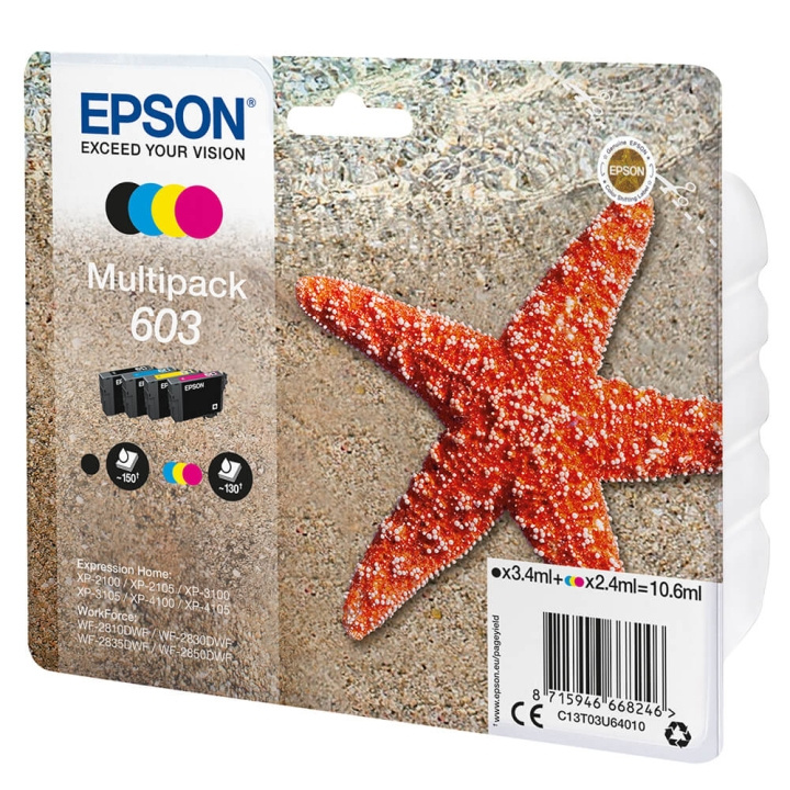 Ink C13T03U64010 603 Multipack, Starfish in de groep COMPUTERS & RANDAPPARATUUR / Printers & Accessoires / Inkt & Toner / Inktpatronen / Epson bij TP E-commerce Nordic AB (C26704)