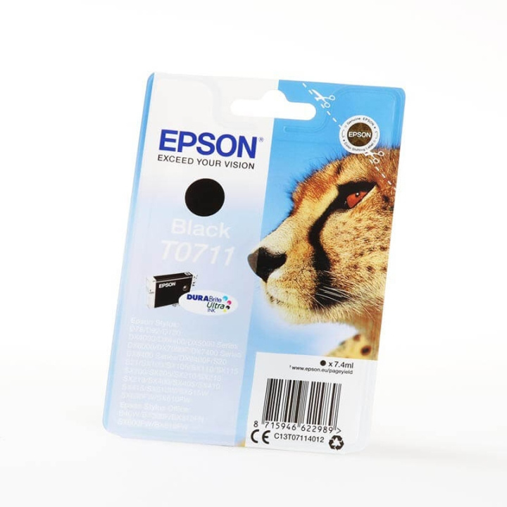 Ink C13T07114012 T0711 Black, Cheetah in de groep COMPUTERS & RANDAPPARATUUR / Printers & Accessoires / Inkt & Toner / Inktpatronen / Epson bij TP E-commerce Nordic AB (C26740)