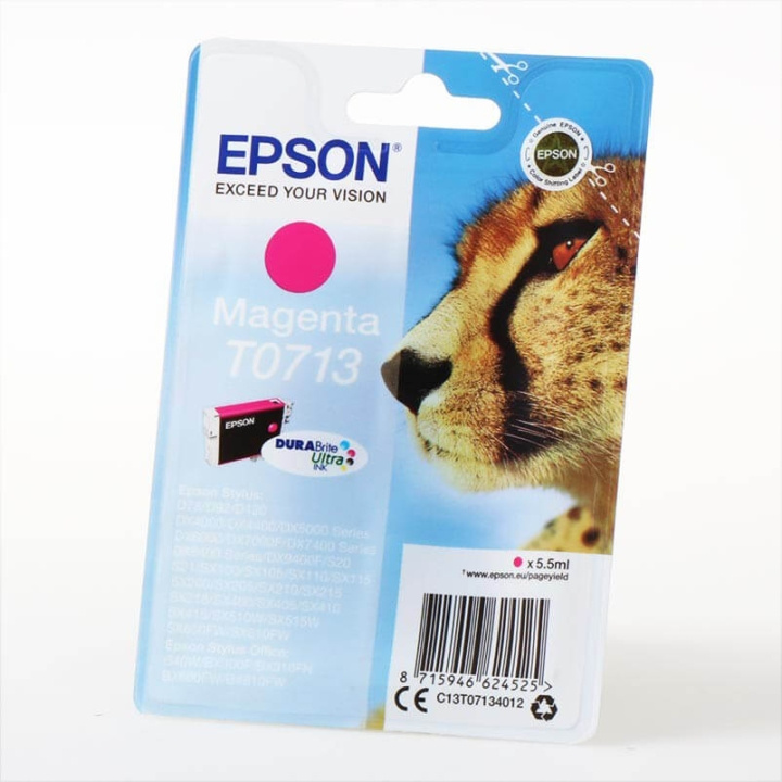 Ink C13T07134012 T0713 Magenta, Cheetah in de groep COMPUTERS & RANDAPPARATUUR / Printers & Accessoires / Inkt & Toner / Inktpatronen / Epson bij TP E-commerce Nordic AB (C26742)