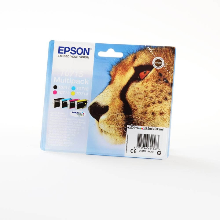 Ink C13T07154012 T0715 Multipack, Cheetah in de groep COMPUTERS & RANDAPPARATUUR / Printers & Accessoires / Inkt & Toner / Inktpatronen / Epson bij TP E-commerce Nordic AB (C26744)