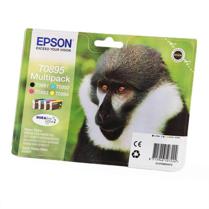 Ink C13T08954010 T0895 Multipack, Monkey in de groep COMPUTERS & RANDAPPARATUUR / Printers & Accessoires / Inkt & Toner / Inktpatronen / Epson bij TP E-commerce Nordic AB (C26747)