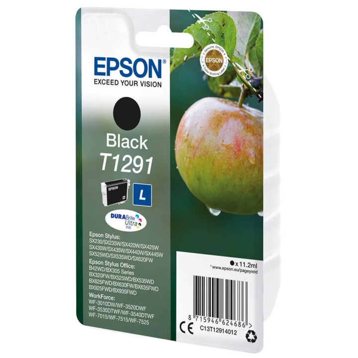 Ink C13T12914012 T1291 Black, Apple in de groep COMPUTERS & RANDAPPARATUUR / Printers & Accessoires / Inkt & Toner / Inktpatronen / Epson bij TP E-commerce Nordic AB (C26753)