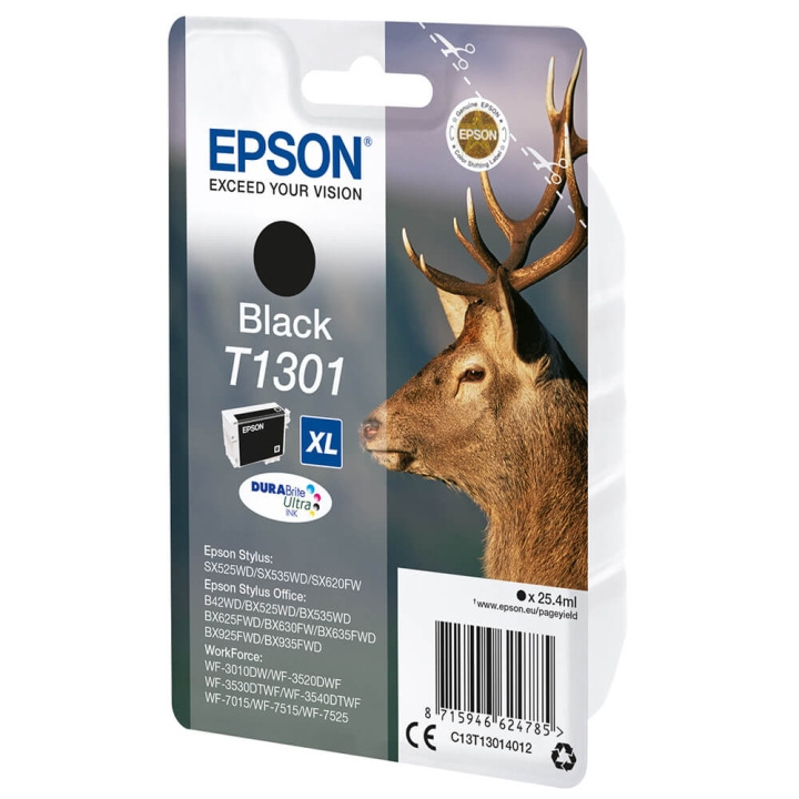 Ink C13T13014012 T1301 Black, Stag in de groep COMPUTERS & RANDAPPARATUUR / Printers & Accessoires / Inkt & Toner / Inktpatronen / Epson bij TP E-commerce Nordic AB (C26758)