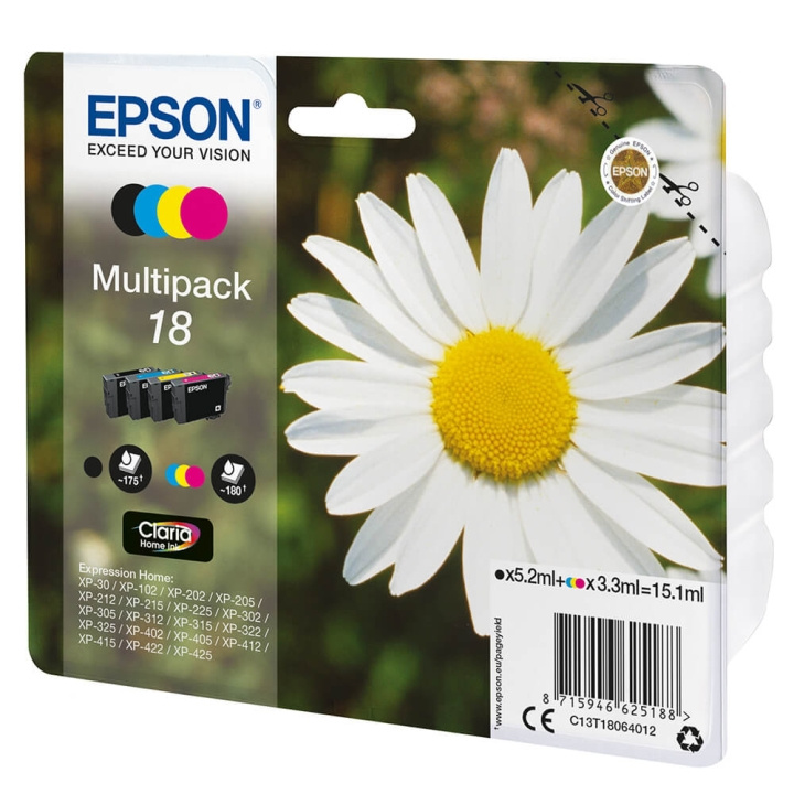 Ink C13T18064012 18 Multipack, Daisy in de groep COMPUTERS & RANDAPPARATUUR / Printers & Accessoires / Inkt & Toner / Inktpatronen / Epson bij TP E-commerce Nordic AB (C26777)