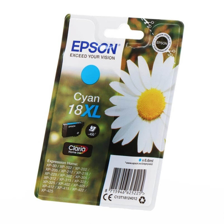 Ink C13T18124012 18XL Cyan, Daisy in de groep COMPUTERS & RANDAPPARATUUR / Printers & Accessoires / Inkt & Toner / Inktpatronen / Epson bij TP E-commerce Nordic AB (C26779)