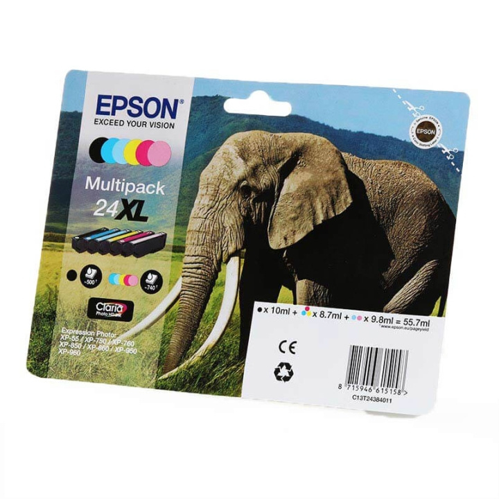 Ink C13T24384011 24XL Multipack, Elephant in de groep COMPUTERS & RANDAPPARATUUR / Printers & Accessoires / Inkt & Toner / Inktpatronen / Epson bij TP E-commerce Nordic AB (C26789)