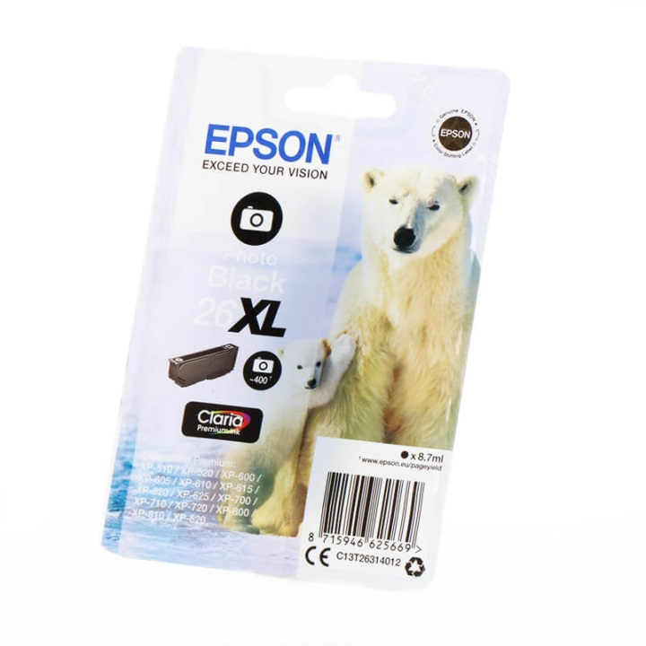 Ink C13T26314012 26XL Photo Black, Polar Bear in de groep COMPUTERS & RANDAPPARATUUR / Printers & Accessoires / Inkt & Toner / Inktpatronen / Epson bij TP E-commerce Nordic AB (C26792)