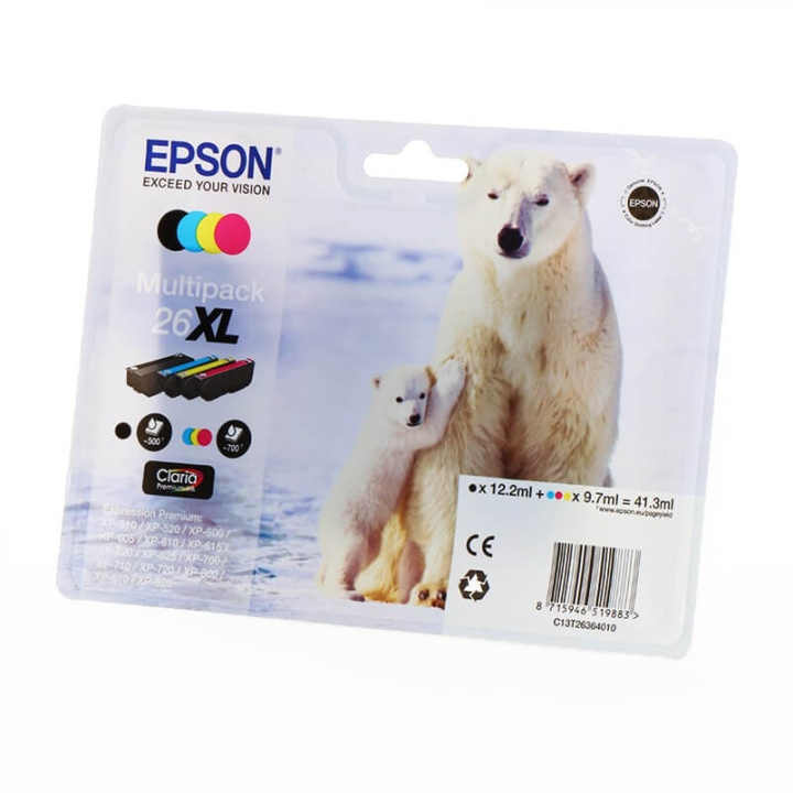 Ink C13T26364010 26XL Multipack, Polar Bear in de groep COMPUTERS & RANDAPPARATUUR / Printers & Accessoires / Inkt & Toner / Inktpatronen / Epson bij TP E-commerce Nordic AB (C26793)