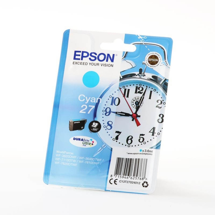 Ink C13T27024012 27 Cyan, Alarm Clock in de groep COMPUTERS & RANDAPPARATUUR / Printers & Accessoires / Inkt & Toner / Inktpatronen / Epson bij TP E-commerce Nordic AB (C26797)