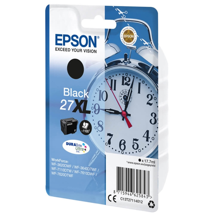 Ink C13T27114012 27XL Black, Alarm Clock in de groep COMPUTERS & RANDAPPARATUUR / Printers & Accessoires / Inkt & Toner / Inktpatronen / Epson bij TP E-commerce Nordic AB (C26801)