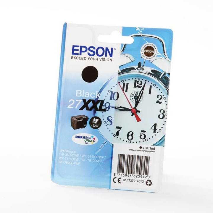 Ink C13T27914012 27XXL Black, Alarm Clock in de groep COMPUTERS & RANDAPPARATUUR / Printers & Accessoires / Inkt & Toner / Inktpatronen / Epson bij TP E-commerce Nordic AB (C26806)