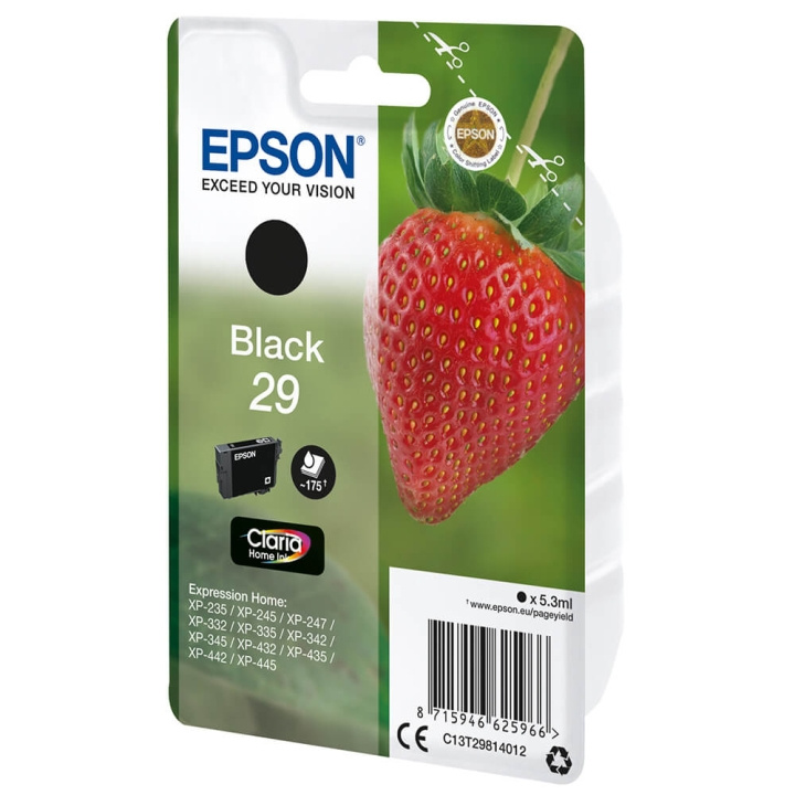 Ink C13T29814012 29 Black, Strawberry in de groep COMPUTERS & RANDAPPARATUUR / Printers & Accessoires / Inkt & Toner / Inktpatronen / Epson bij TP E-commerce Nordic AB (C26807)