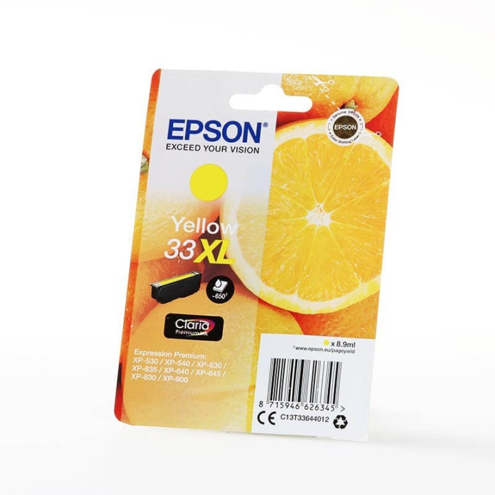 Ink C13T33644012 33XL Yellow, Oranges in de groep COMPUTERS & RANDAPPARATUUR / Printers & Accessoires / Inkt & Toner / Inktpatronen / Epson bij TP E-commerce Nordic AB (C26827)