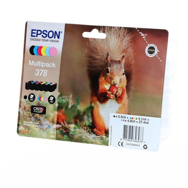 Ink C13T37884010 378 Multipack, Squirrel in de groep COMPUTERS & RANDAPPARATUUR / Printers & Accessoires / Inkt & Toner / Inktpatronen / Epson bij TP E-commerce Nordic AB (C26842)