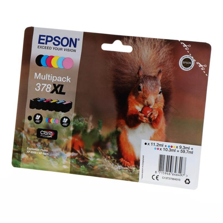 Ink C13T37984010 378XL Multipack, Squirrel in de groep COMPUTERS & RANDAPPARATUUR / Printers & Accessoires / Inkt & Toner / Inktpatronen / Epson bij TP E-commerce Nordic AB (C26844)